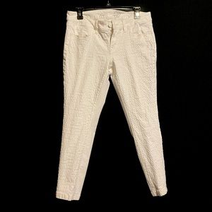 The Limited White Denim Skinny Ankle Pants
